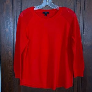 Wool J. Crew sweater with crochet/mesh sleeves